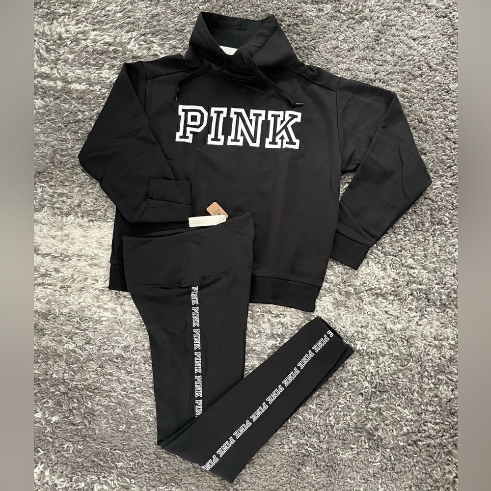 NWT PINK Victoria’s Secret Cowl Neck Pullover and Leggings Set
